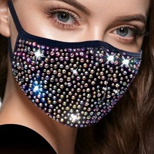 Rhinestone Sparkly Face Mask-Adjustable Strap (Pack of 1)